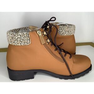 Trotters Becky 2.0 Women's 11WW Brown Vegan Leather boots - New